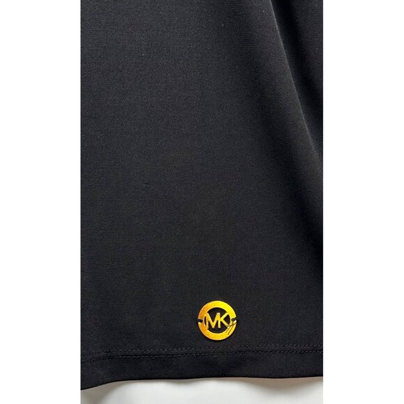 Michael Kors Blk Grunge Glam Elevated Casual Cold Shoulder Cutout Sleeve Top XL - Picture 3 of 8